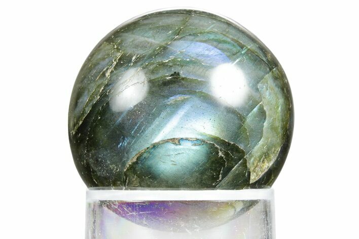 Flashy, Polished Labradorite Sphere - Great Color Play #350041